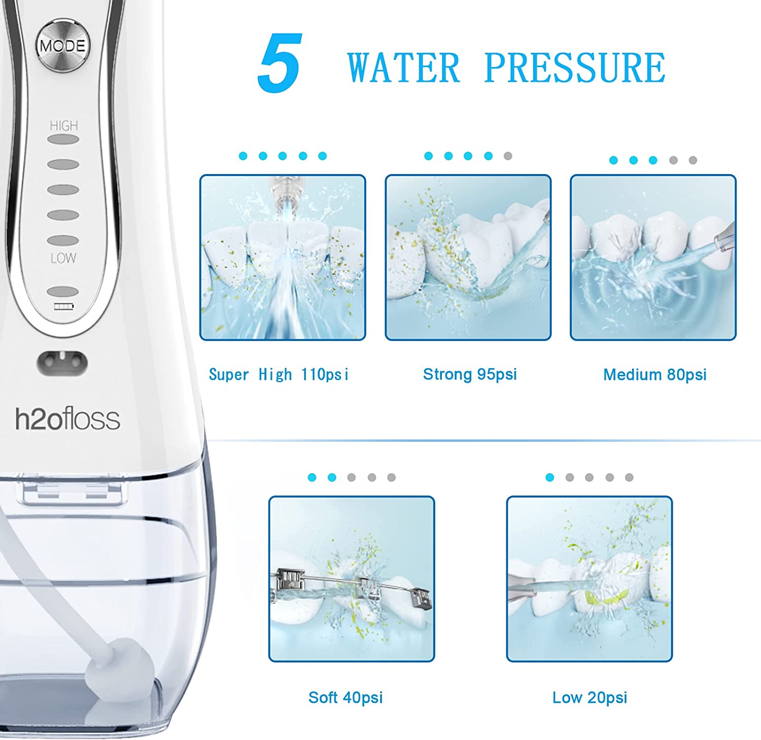 H2ofloss Water Flosser Professional Cordless